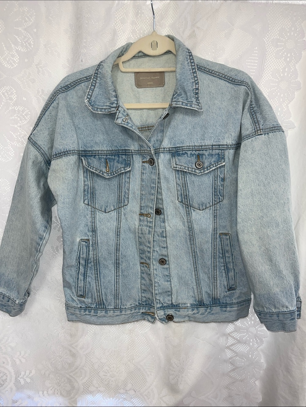 American Apparel Light Blue Denim Jean Jacket L